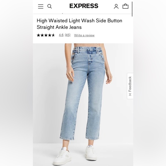 High waisted Light wash side button ankle jeans size 2 - Picture 1 of 7